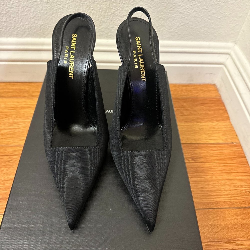 Saint Laurent Raven Slingback Pumps